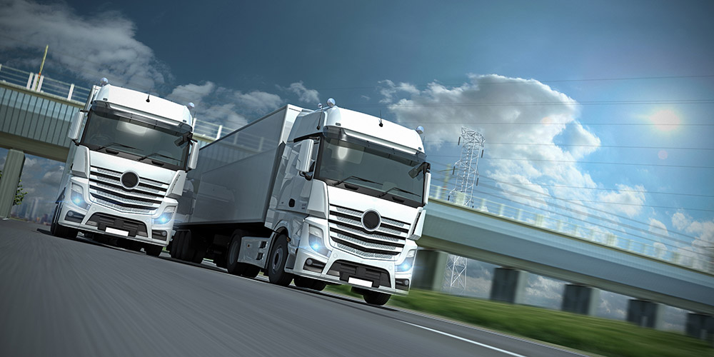 Truck carrying regional road freight